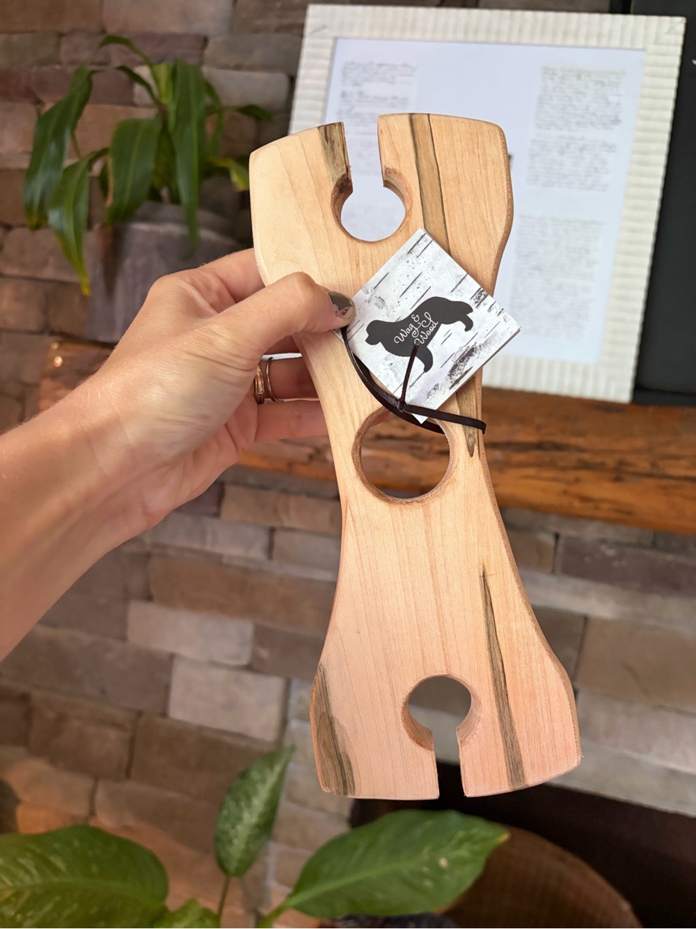 Wag & Wood Handcrafted Ambrosia Maple Wood Wine Bottle Holder